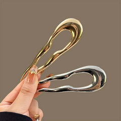 Lunivop  Fashion Metal U-Shaped Hair Sticks Fork For Women Girls Simple Gold Color Wave Geometric Hair Stick Headwear Hair Accessories