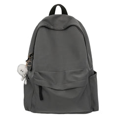 Lunivop  Unisex Solid Black Backpacks Large Capacity Waterproof Leisure Or Travel Bags Simple Nylon Light School Bags For Boys Or Girls