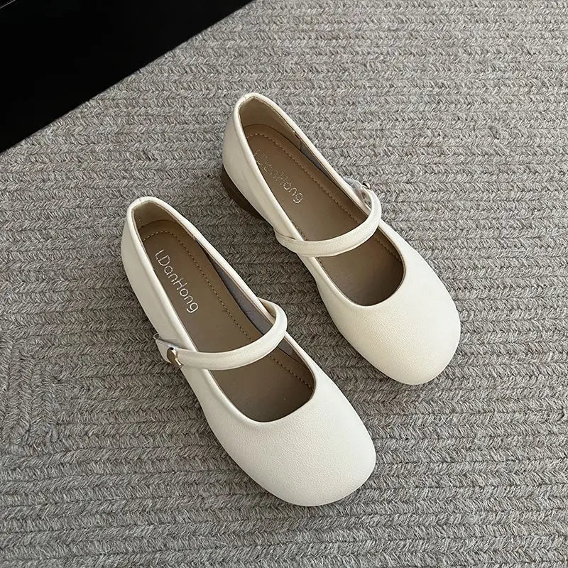 Lunivop New Women Flats Fashion Round Toe Shallow Mary Jane Shoes Soft Casual Ballet Shoes Low Heel Single Shoes Zapatos De Mujer