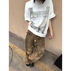 Lunivop Y2K Wide Leg Baggy Female Pants Harajuku Vintage High Waist Loose Jeans 2024 Spring Women's Casual Street Style Denim Trouser