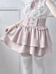 Lunivop  Harajuku Lolita Sweet Kawaii Skirt Y2k Aesthetic High Waist Grunge Casual Woman Skirts Streetwear Ruffled Pleated Mujer Faldas