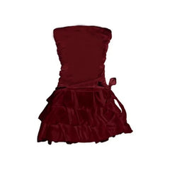 Lunivop  Y2k American High Street Strapless Harajuku Moda Dresses Elegant Lace Belt Design Streetwear Dress Soft All Match Girl Clothes