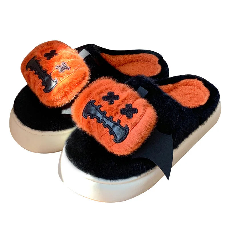 Lunivop Cute Santa Claus Cotton Slippers Women Winter Funny Warm Shoes Soft Plush Girls Indoor Home Floor Slides Ladies Plush Shoes Gift