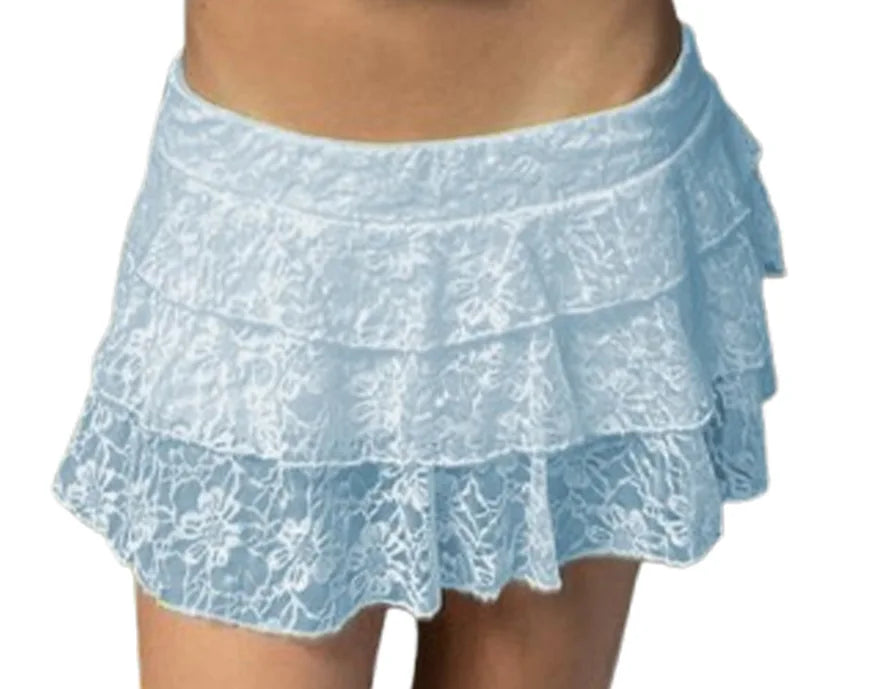 Lunivop  Summer Thin All-match Skirt for Women Y2k High Waist A-line Faldas Mujer Sexy Fashion Lace Patchwork White Skirts