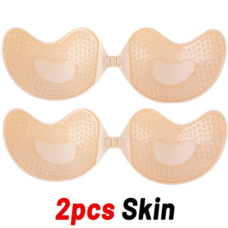 Lunivop Invisible Push Up Bras for Women Silicone Adhesive Stick Bra Pads Girls Summer Strapless Nipple Cover Wedding Lingerie Underwear