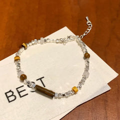 Lunivop New Retro Fashion Natural Stone Tiger-eye Beaded Bracelet for Women Men Couple Niche Design Party Jewelry Cosplay Gifts