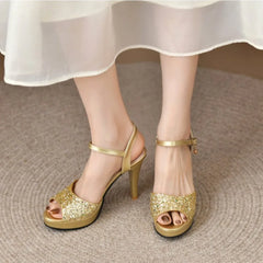 Lunivop  Gold Platform Sandals Women New High Heels Women Wedding Shoes Fashion Peep Toe Sandalias De Mujer