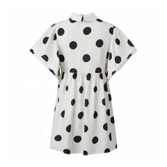 Lunivop  Sexy Mini Dress y2k Women Clothes Polka Dot Print Half Button Up Collared Ruffled Sleeve Loose Dress 2000s Streetwear