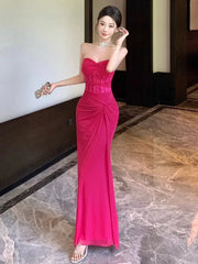 Lunivop  Dresses Women Sexy Lace Patchwork Strapless Slim Ruched Backless Temperament Cocktail Dress Party Female Fashion