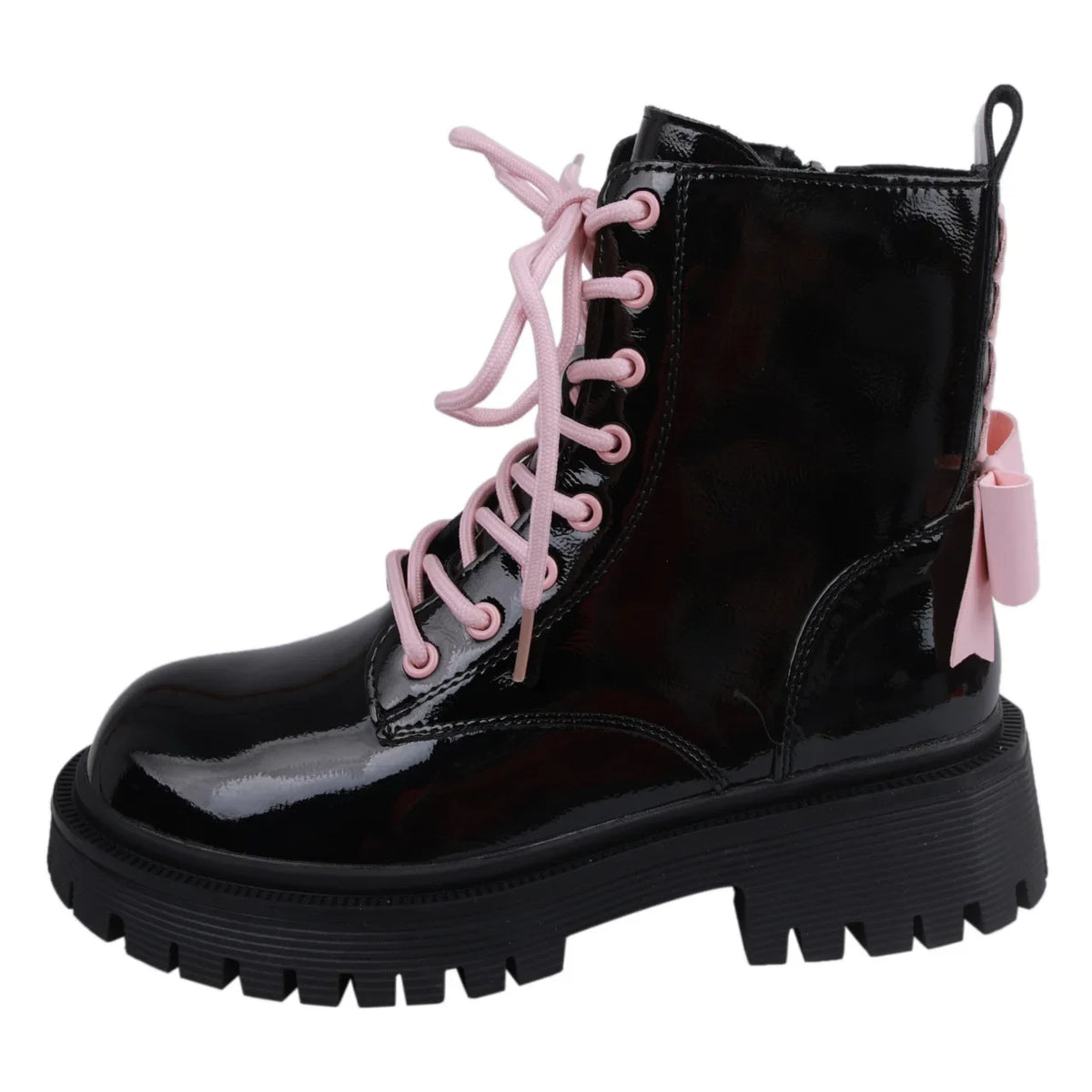 Lunivop Punk Chunky Platform Motorcycle Boots Women Fashion Bowknot Lace-up Thick Bottom Ankle Boots Woman Autumn Winter Gothic Shoes