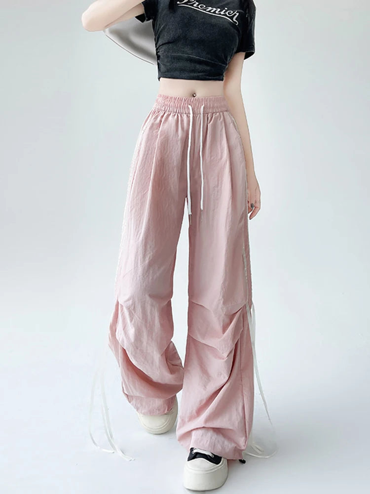Lunivop  Dopamine Women Summer Pants Fashion Striped Bow Loose Multicolor Cargo Pants Casual Bf Ladies Trousers New
