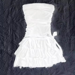 Lunivop  Y2k American High Street Strapless Harajuku Moda Dresses Elegant Lace Belt Design Streetwear Dress Soft All Match Girl Clothes