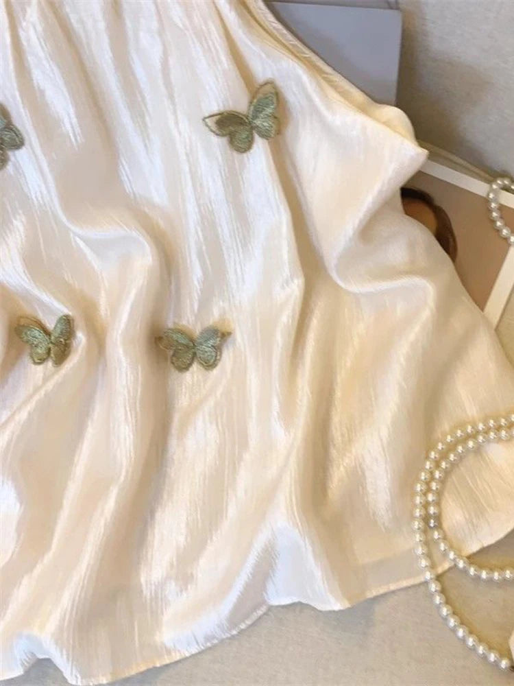 Lunivop  3D Bufferfly Halter Tanks Women Sweet Fashion Loose Elegant Tanks Korean Chic Causal Summer Female All Match Sleeveless Top