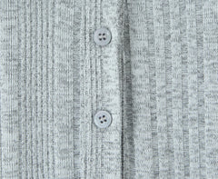 Lunivop  Preppy Style Gray Buttons Polo Collar Knitted Short Puff Sleeve Dress Women Slim Low Waist Spliced BUD Swing Mini Dresses Robe
