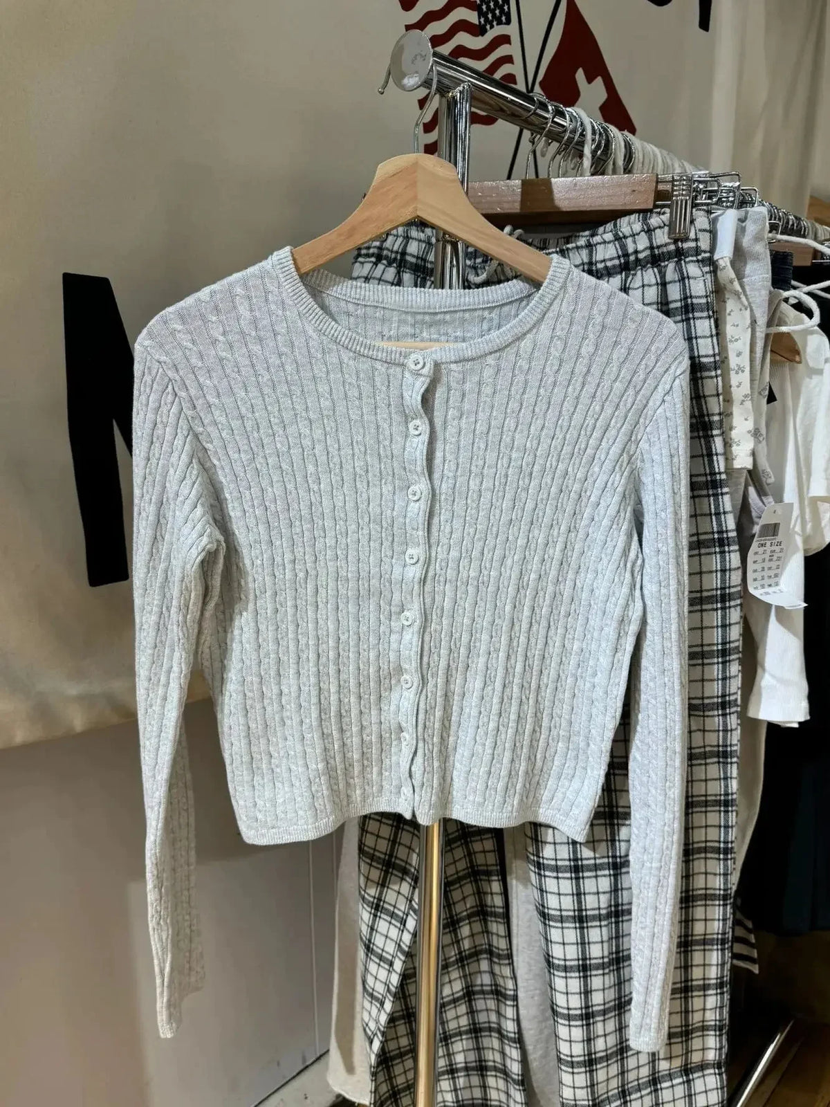 Lunivop  Gray Pockets Knitted Sweater Cardigan Women Autumn Cotton Round Neck Long Sleeve Sweaters Sweet Preppy Style Knitwear Y2K Tops