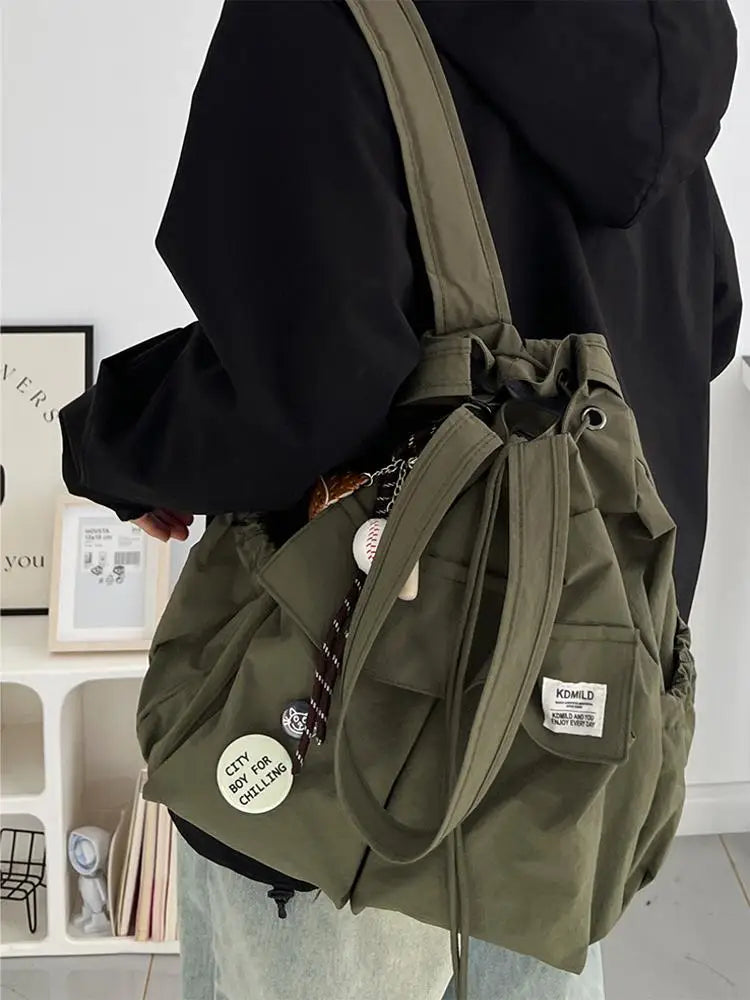 Lunivop   Travel Commuter Lightweight Dual oulder Bag Women's Trendy Brand College Student Class Commuting Simple Mountain Single o...
