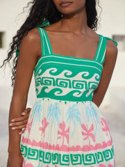 Lunivop  Summer Fashion New Bohemian Women's Sexy Dress Bow Strap Bandage A-line Vacation Beach Style Dress
