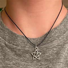 Lunivop Star Earrings Silver Color swirly Star 90s Chokers Celestial Best Friends Celestial Gift for Friend Necklaces Pendant Men Women