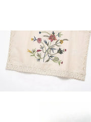 Lunivop  Vintage Embroidery Flower Women Sets 2 Pieces Short Cami Tops High Waist Shorts Fashion Summer Holiday Beach Sets