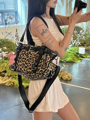 Lunivop   Trendy Fitn Yoga Bag Large Capaci Commuter Crossbody Handbag Women's Bag Soft Handle Leopard Print Boston Bag