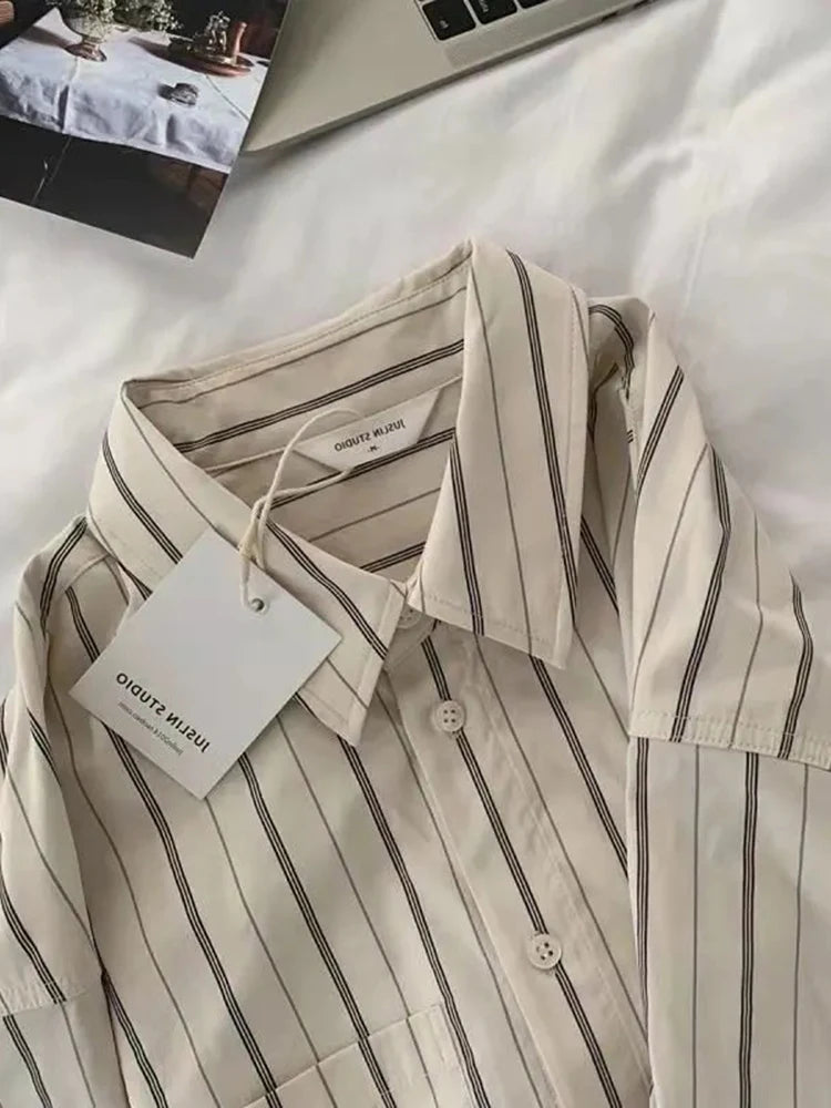 Lunivop Striped Women Shirts Spring Long Sleeve  Women Shirts Loose Button Up Chic Ladies Shirt Fashion Korean Casual Female Tops