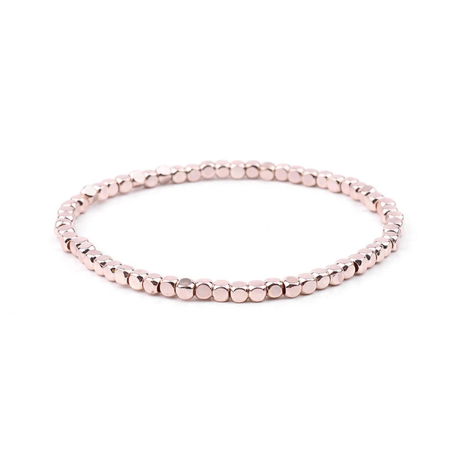 Lunivop 1Pcs Trendy Simple Crystal Beaded Bracelet for Women Elastic Adjustable Charm Bracelet Sweet Elegant Beach Party Jewelry Gifts