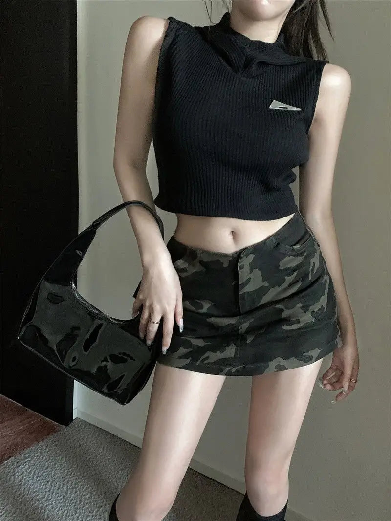 Lunivop  Summer Street Vintage Camouflage Skirts Y2k High Waist Bodycon Skirt Foir Women 2025 Summer New Casual All-match Faldas Mujer