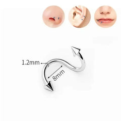 Lunivop 1 Pcs S Shape 316L Stainless Steel Lip Piercing Nose Ring Helix Piercing Cartilage Earring Body Piercing Vajinal Jewelry 16G