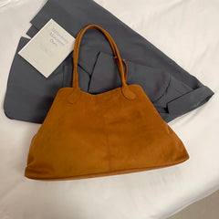 Lunivop  Large Capacity Faux Suede Shoulder Bags Solid Simple Big Handbags Women Elegant Retro Female Bags New In Casual Totes