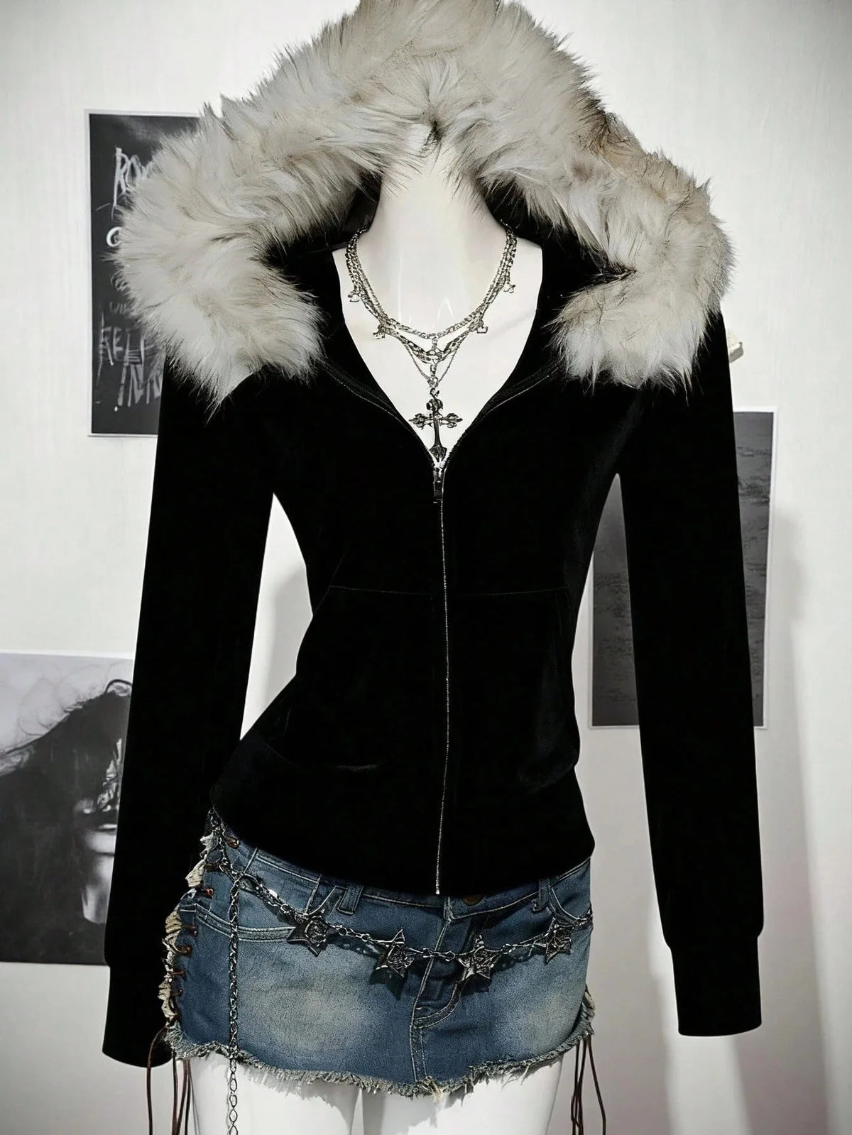 Lunivop  Y2k European and American Harajuku PUNK Aesthetics style subculture new hoodie Casual High street trend women's plush hooded top