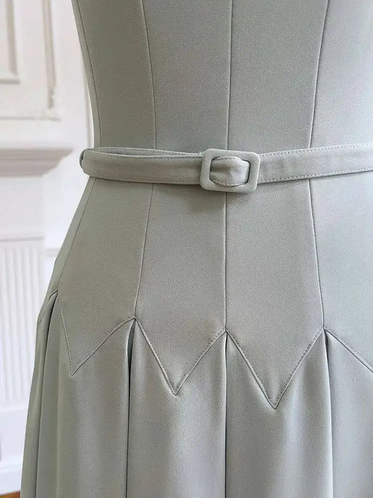 Lunivop Solid Minimalist Long Dresses For Women Strapless Lace-up Sleeveless Thin Elegant Dress Female Summer 2025 New