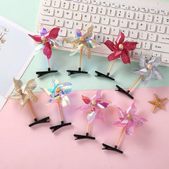 Lunivop  5pcs Women's Multicolor Windmill Hair Clips Cute And Sweet Windmill Plastic Hairpin For Graduations Kindergartens Festival Pins