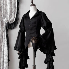 Lunivop  Japanese Vintage Elegant Lolita Shirt Women Victorian Gothic Flare Sleeve Blouses Female Y2k Aesthetic Casual Retro Tops Blusas