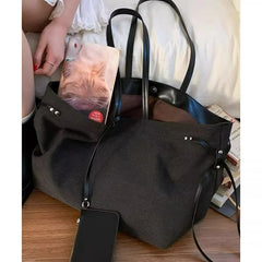 Lunivop  Retro Large Capacity Canvas Tote Bags for Women New Fashion Casual Single Shoulder Hand-held Commuting Bag
