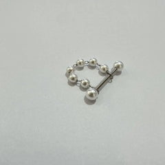 Lunivop Fashion Acrylic Pearl Tongue Piercings With Chain Girl Cute Small and Popular Tongue Rings Nipple Studs Jewelry