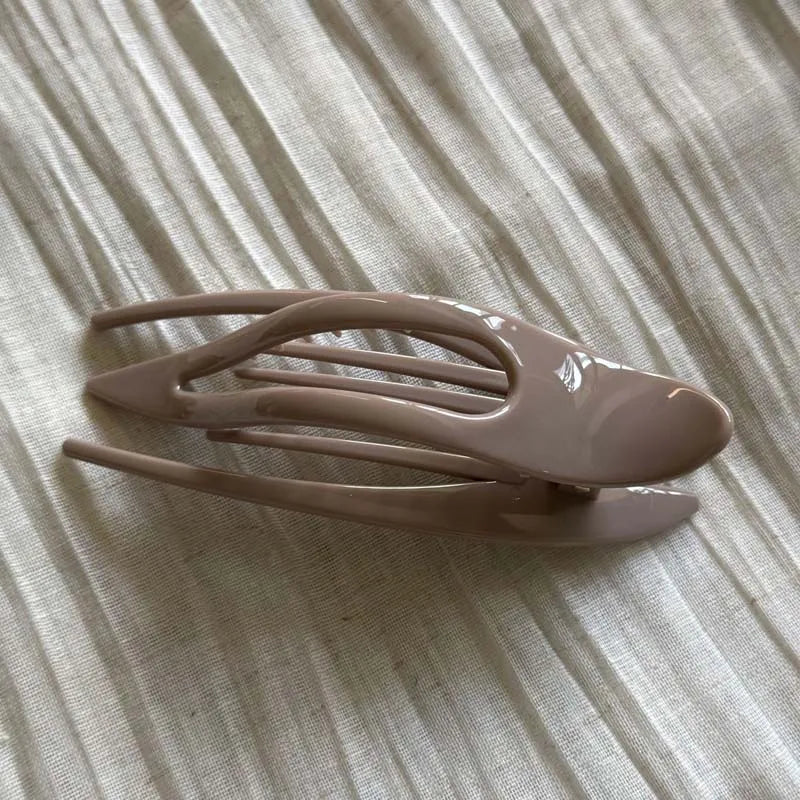Lunivop  Korean Colorful Plastic Hair Claw for Women Fashion Hollow Oval Geometric Duckbill Hairpin Ponytail Holder Hair Accessories