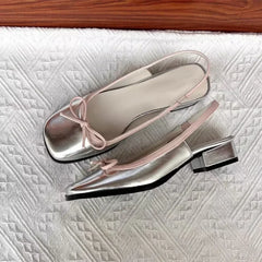 Lunivop  Summer Women's Flats Sliver Boat Shoes Square Toe Slip on Flat Shoes for Woman Ballet Flats Comfortable Bow Women's Sandals