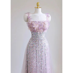 Lunivop  Pink Purple Women's Evening Party Dresses Palace Style Sequin Fairy Sling Appliques Banquet Sparkling Gown Prom Dress Vestidos