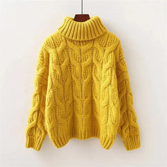Lunivop  Thicken Turtleneck Sweater Women's New Winter Korean Loose Pullover Knitted Sweaters Short Jumper Pull Casual Tops Female