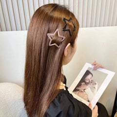 Lunivop  5 Pcs Hollowed Pink Star Hair Clips Star Snap Hairpins Sweet Headpiece Hair Barrettes Hair Accessories for Girls Dropship