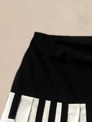 Lunivop  Sweet Black White Patchwork Short Skirt for Women Y2k High Waist Pleated Skirts Summer New All-match Falda Sexy Mujer