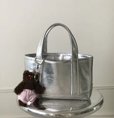 Lunivop   New Faionable Silver Large Capaci Tote Bag Women's Practical Handbag Trendy Casual oulder Bag for Youth