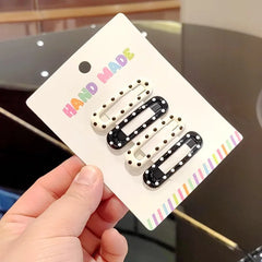 Lunivop  Vintage Polka Dot Star Hair Clips Set Japanese Sweet Girlish Heart Geometric Flyaway BB Clips Kids Versatile Hairpins