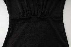 Lunivop  Party Velvet Dresses For Women Fashion Sexy Solid Full Sleeves Gloves V-Neck Hip Wrap Sheath Long Vestidos Robes Female Elegant