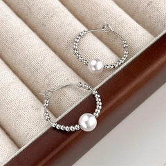 Lunivop New Fashion Simple Exquisite Pearl Stainless Steel Bead Earrings for Women Niche Design Elegant Party Jewelry Gifts