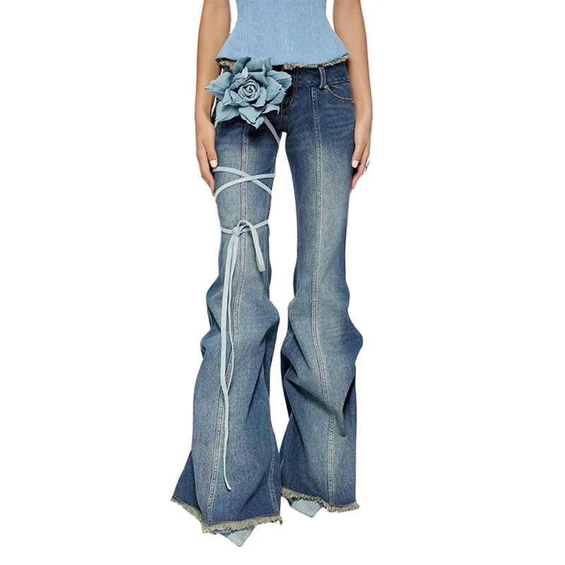 Lunivop Women's Hotsweet Casual Retro Wide Leg Baggy Denim Trouser Summer Korean Y2K 2000s Pants Harajuku High Waist Loose Jeans