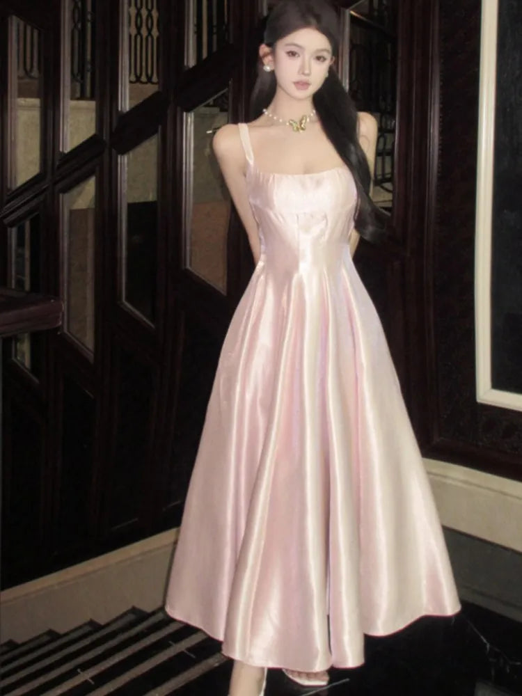 Lunivop  Elegant Princess Womens Dresses Sleeveless Square Collar Wedding Evening Party Dress Fashion A-Line Vestidos Female Clothes New
