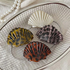 Lunivop  Vintage Leopard Print Shell Hair Claw For Women Elegant Back Of Head Hair Clip Shark Clip Vacation Hair Accessories