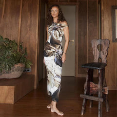 Lunivop Abstract Floral Print One Shoulder Long Dresses Elegant Sexy Wedding Party Summer Dress For Women 2024