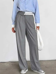 Lunivop  Spring Autumn Casual Women Suit Pants Korean Fashion Straight Trousers Simple Commuting High Waist Wide Pants Woman Clothes